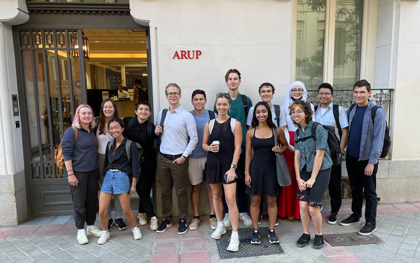 Group photo in front of ARUP firm