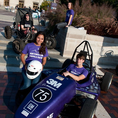 Members of the NU Solar Car student group