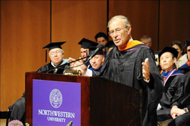 Richard H. Tilghman speaks to master's degree recipients at McCormick's Master's Degree Recognition Ceremony on June 20.