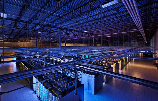 Google’s data center in Council Bluffs, Iowa, covers 115,000 square feet. (Photo credit: Google)