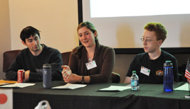 McCormick students share their experiences studying abroad. From left: John Boueri, Kate Piscopo, Andrew Rowberg