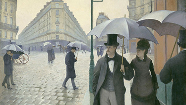 Cobalt blue, first invented in the Late Bronze Age, was rediscovered in 1802. Gustave Caillebotte. Paris Street; Rainy Day, 1877. Oil on canvas. The Art Institute of Chicago. Charles H. and Mary F. S. Worcester Collection.