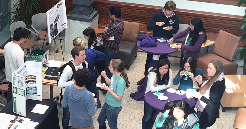 Students gathered in the Willens Wing Atrium to celebrate Earth Day.