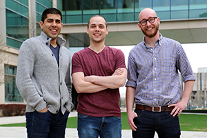 Tejas Shastry, Mike Geier, and Alex Smith, the co-creators of Ampy