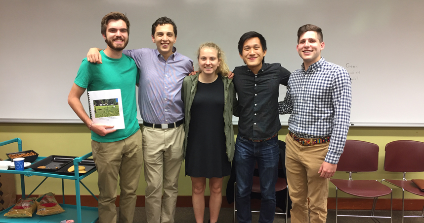 The Assists team (from left): Connor Murray, Aviv Delgadillo, Emma Lane, Adam Muhammad, Alex Friedman