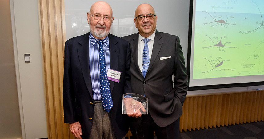 Professor Stephen Davis will retire in December and was honored for his 40 years of service at Northwestern.
