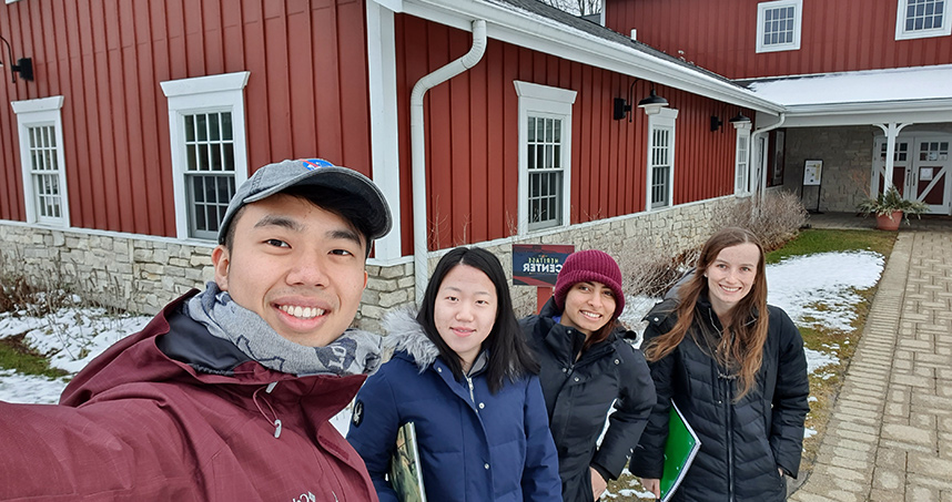 This winter, before social distancing, members of the student team visited Wagner Farm.