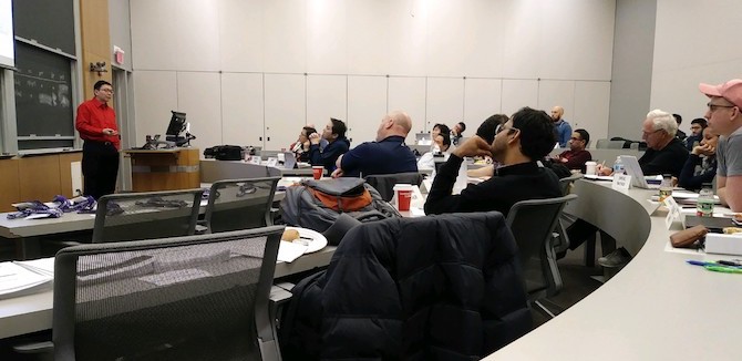 Xiaosheng Tan, Chief Security Officer of Qihoo 360,  gave a talk to MSIT students, alumni and guests on Feb. 17th.
