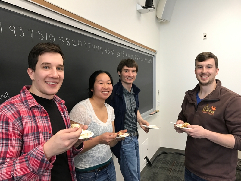 Students and faculty enjoying the delectable treat