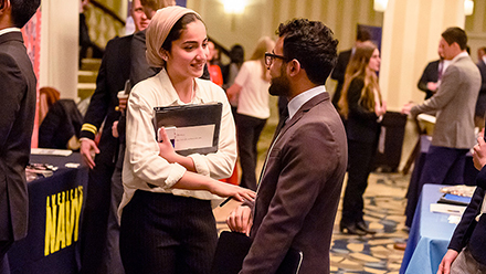 Students at a career fair