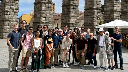 Student posing in Spain