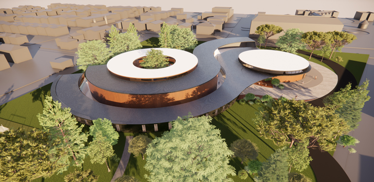 Bird eye view of the school