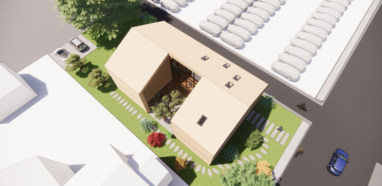 Bird eye view of the house