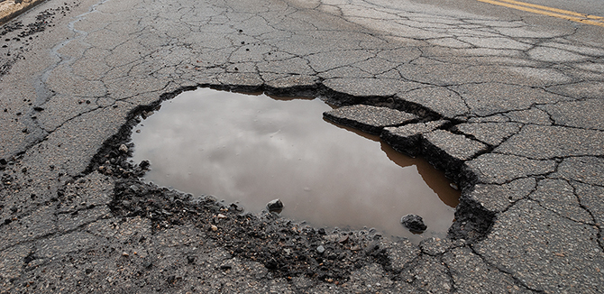 A pothole
