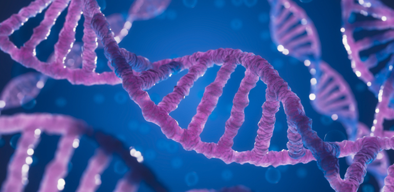Colored Genetic Code DNA Molecule Structure