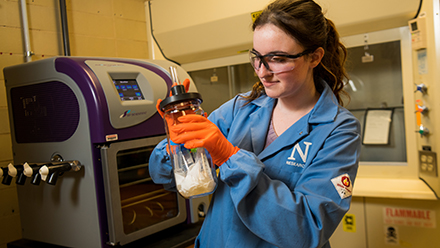Student working in lab