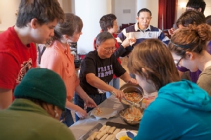 Group making Spring Rolls