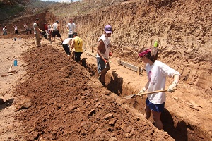 Students Digging Trench
