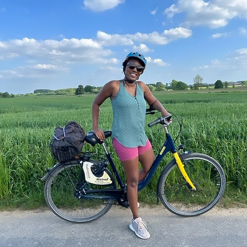 Prof Aristilde on an all-day bicycle ride to explore Münterland, Germany