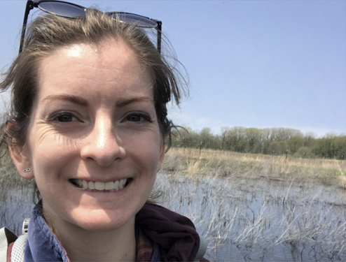 Colleen O'Brien conducting fieldwork.