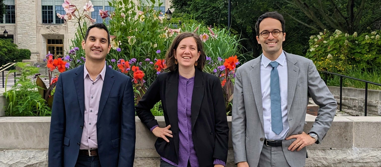 Professors (left to right) Sinan Keten, Amanda Stathopoulos, and Alessandro Rotta Loria have received endowments.