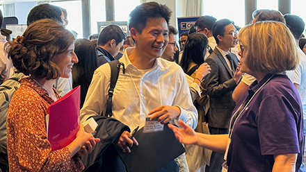 People networking at career fair