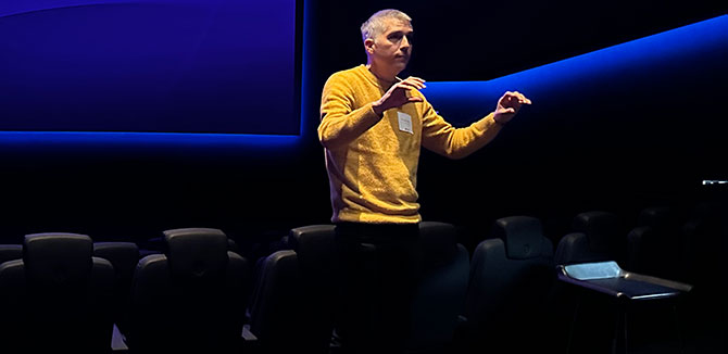 Bryan Pardo presented two recent projects developed by his team in the Interactive Audio Lab.
