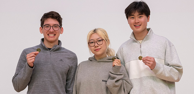 Farm Connect team: Ben Wong-Fodor (L), Lina Mei, and Jefferson Wu