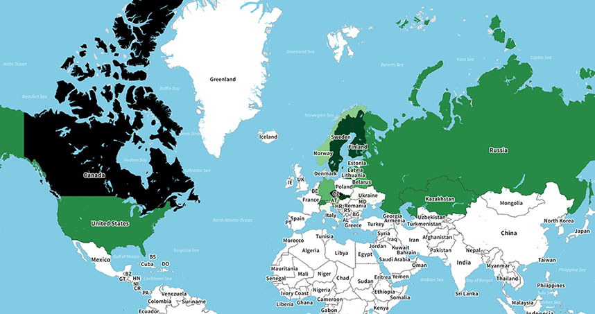 This "thematic" shows which regions are more related to ice hockey.