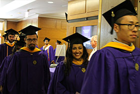 EECS Masters Students lineup to enter the Ryan Auditorium