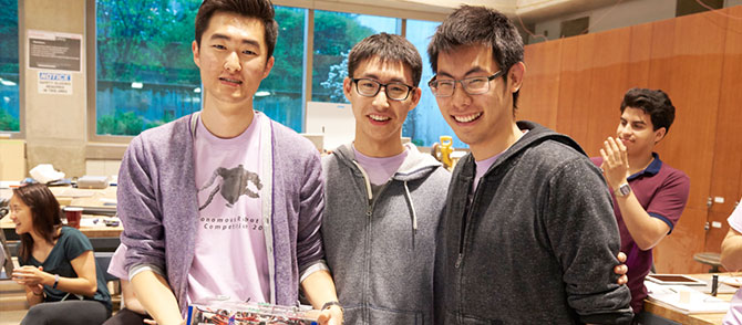 Winning team (left to right): Simon Zhao, Eric Hao, and Sean Ye