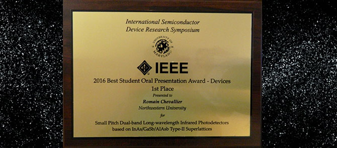 Best Student Oral Presentation Award (Devices)