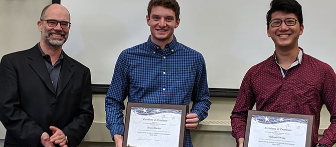 Jason Blacher and Nathanial Wong received outstanding senior in computer engineering awards. 