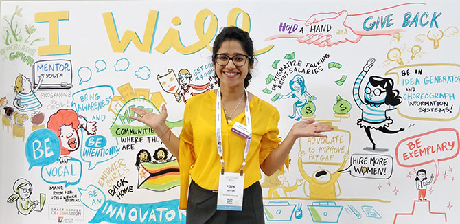 Current MEM student Fizza Jaffer reflects on her experience at the 2019 Grace Hopper Celebration.