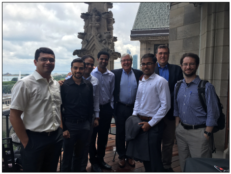Picture (L to R): Sachin Gaekwad, Abhimanyu Chitlange, Hemant Disale, Swapnil Latad, Mark Johnson (Schneider Electric), Vignesh Ramasamy, Mark Werwath (MEM Director), Jeff Henderson (NU’s ISEN)