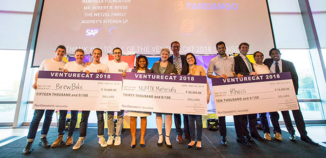 The NUMiX team took home first place at Northwestern University's VentureCat competition.