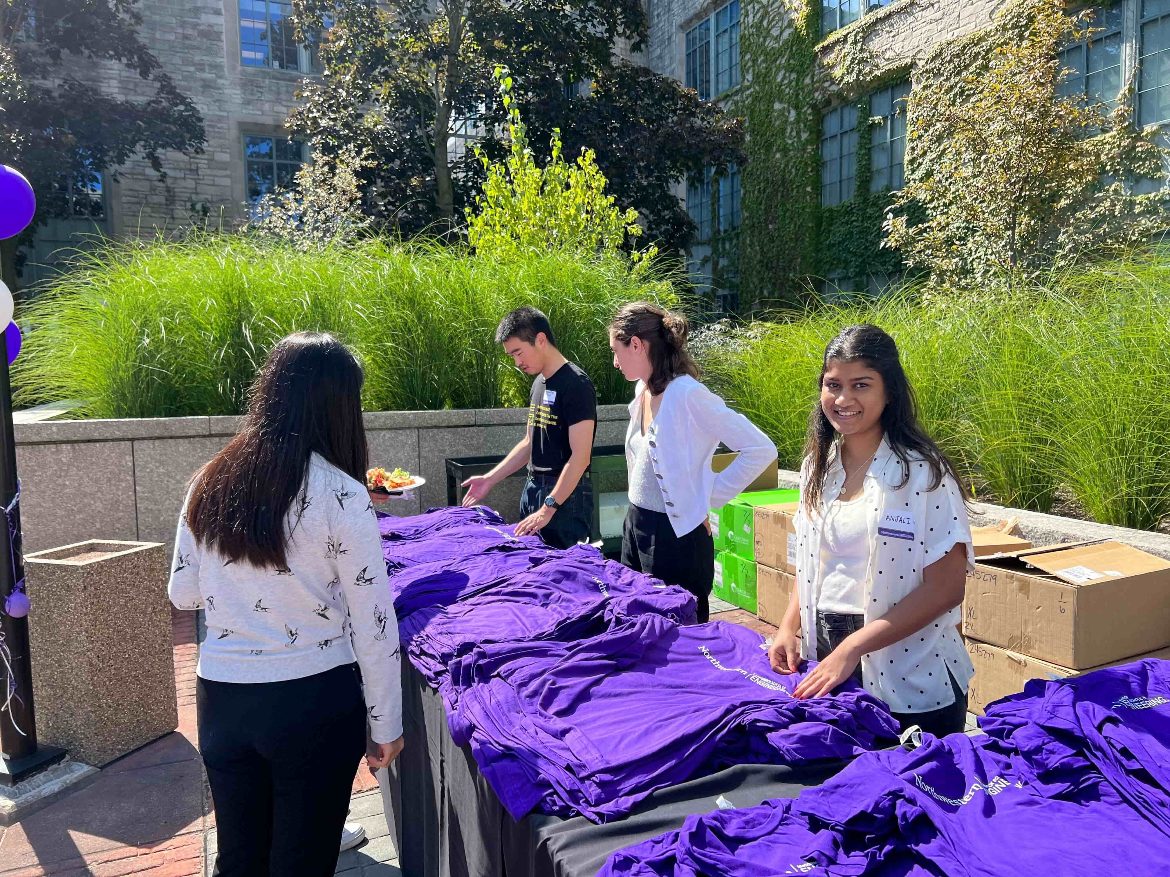 T-shirt giveaway table