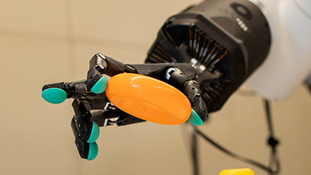 Close-up of robotic hand