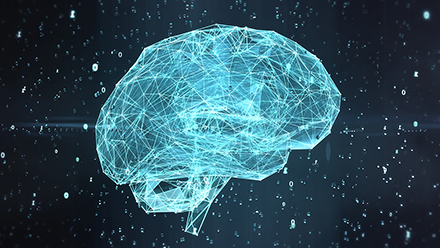 graphic with brain with neural networks
