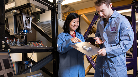 Two people working in lab