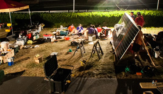 Solar Car Team members work on SC6.