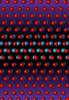 A representation of a 3-D atomic resolution screw dislocation in a platinum nanoparticle. (Illustration: Chien-Chun Chen and I-Sheng Chou, UCLA)