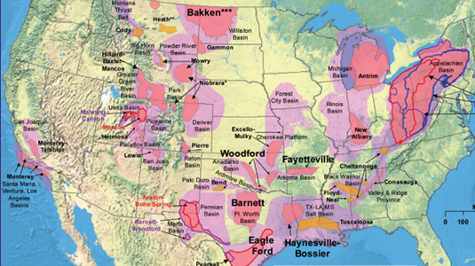 Shale gas plays, lower 48 states