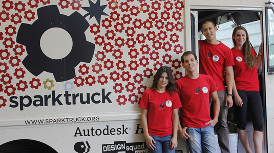 Sparktruck team (left to right) -- Didi Erucman, Eugene Korsunskiy, Jason Chua, Rachel Star