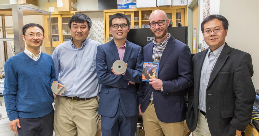 (Left to right) Dongning Guo, Cheng Sun, Chen Wang, Alexander Smith, and Jiaxing Huang. (Credit: Cheng Sun)