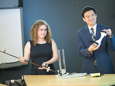 Kate Hartman and Allen Tang demonstrate the Yellowfin