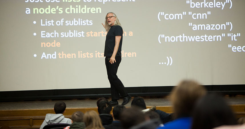 With more than 300 students, CS 111 is one of Northwestern's largest courses.