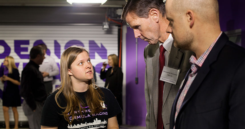 The Formula team's Tiernan Murrell talks with Altec's Christopher Winchester.