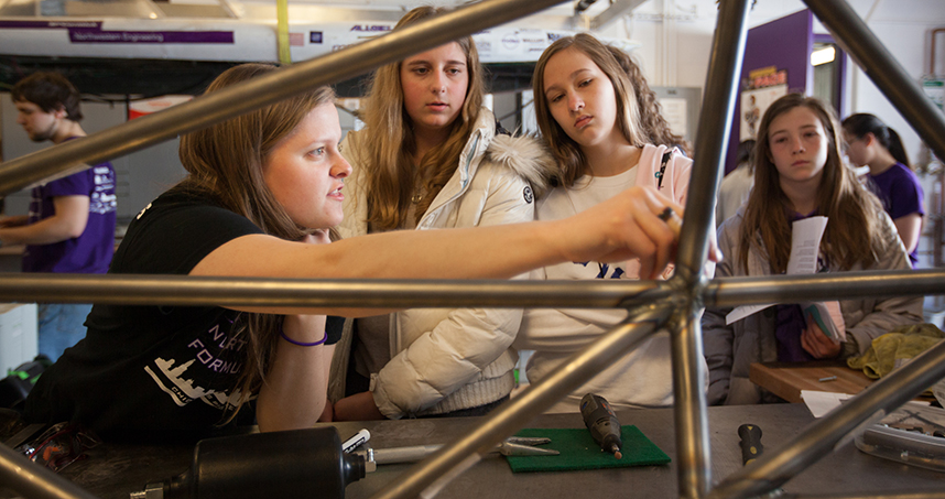 SWE hosts several events, including Career Day for Girls, which introduces girls to careers in STEM fields.