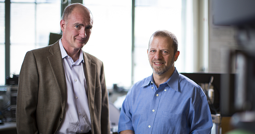 J. Edward Colgate and Michael Peshkin, professors of mechanical engineering and inventors of cobots